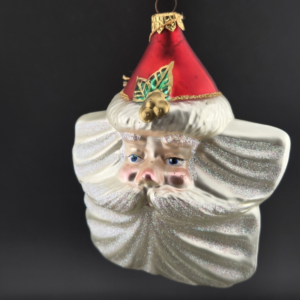 Kurt S. Adler Polonaise Sparkling Star Santa Hand Blown Christmas Ornament - Picture 4 of 8